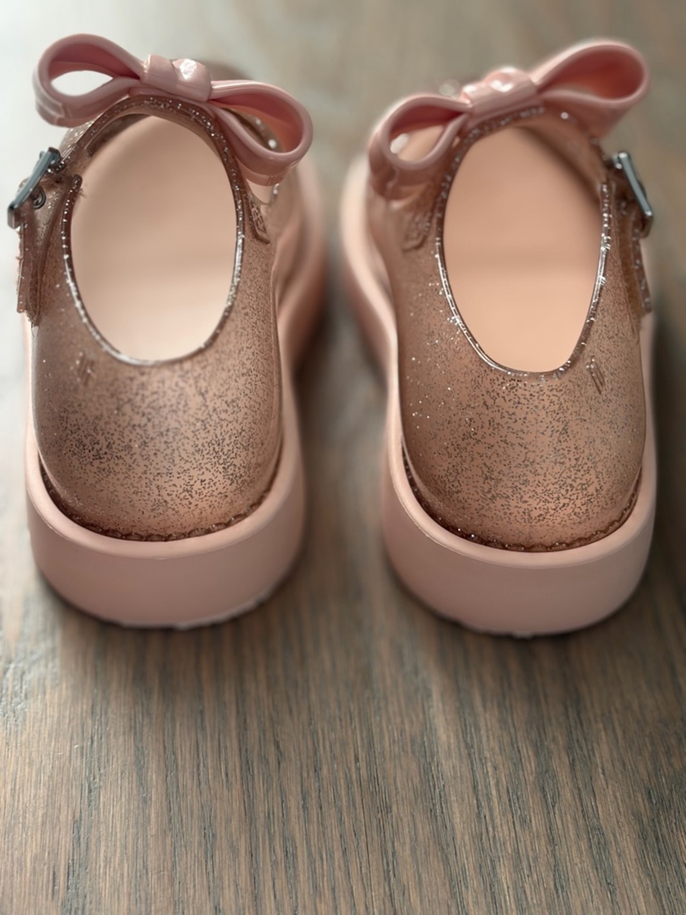 Mini Melissa Pink Glitter Bow Mary Jane Shoes - Picture 4 of 7